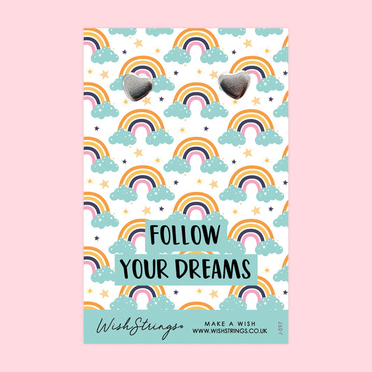 FOLLOW YOUR DREAMS - Heart Stud Earrings | J097