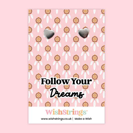 Follow Your Dreams - Heart Stud Earrings | J097