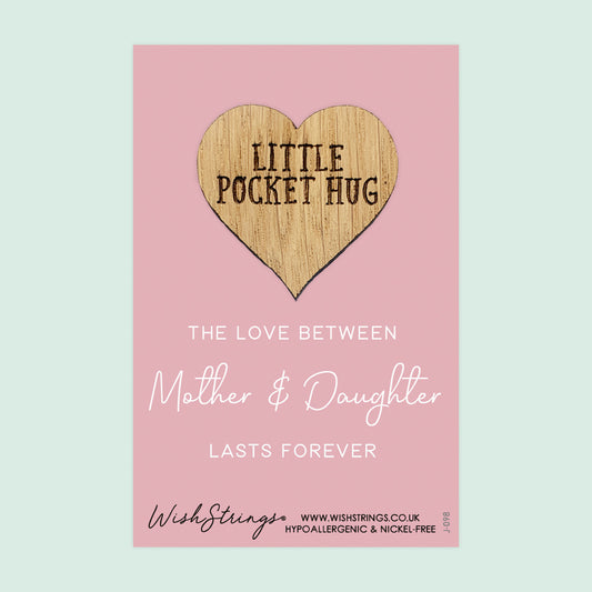 SALE - MOTHER & DAUGHTER - Oak Pocket Hug Token | S103-PH