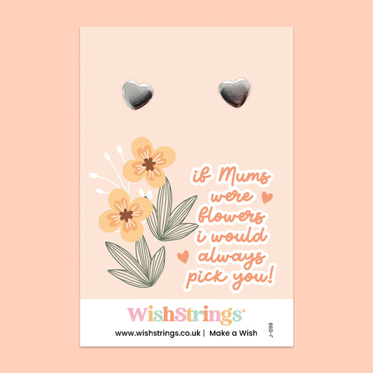 MUMS FLOWERS - Heart Stud Earrings | J099