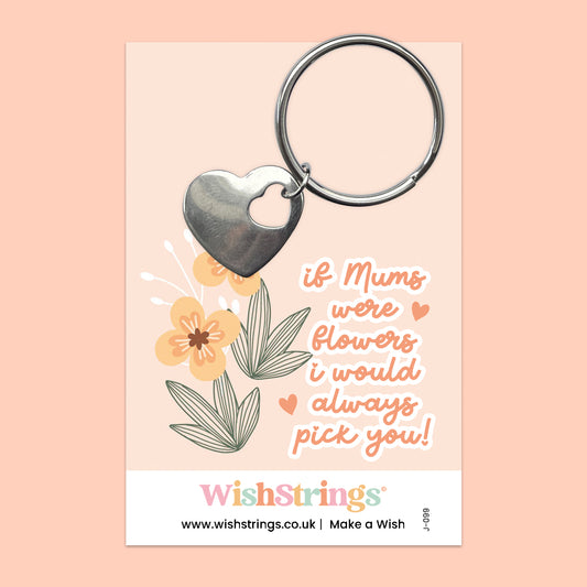 MUMS FLOWERS - Heart Keyring - J099