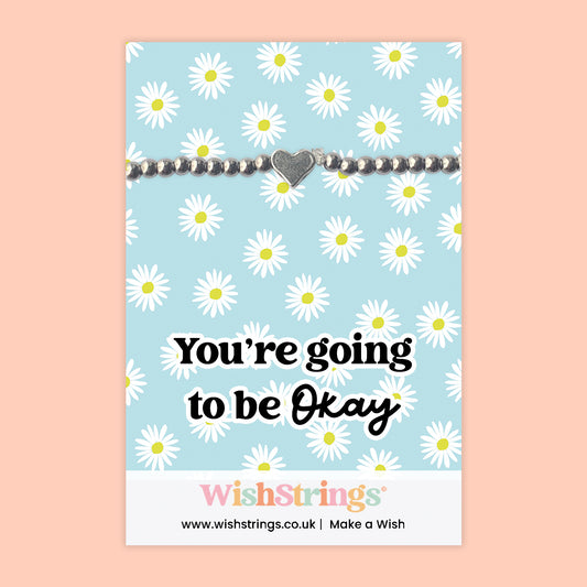 You Are Going to Be Okay - Heart Beaded Bracelet - J099A