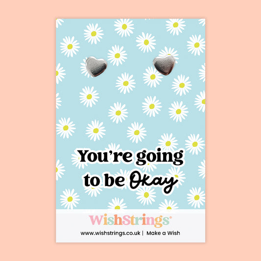 You Are Going To Be Ok - Heart Stud Earrings | J099A