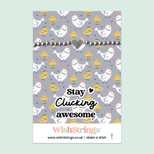 Stay Clucking Awesome - Heart Beaded Bracelet - J100