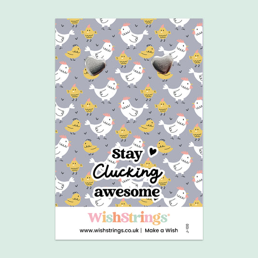 Stay Clucking Awesome - Heart Stud Earrings | J100