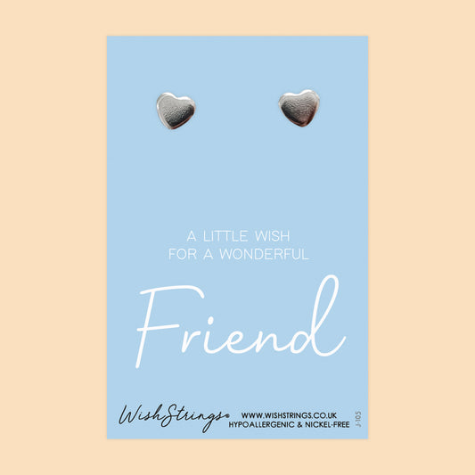 FRIEND - Heart Stud Earrings | J105