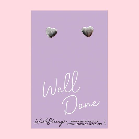 WELL DONE - Heart Stud Earrings | J106