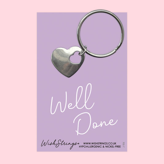 WELL DONE - Heart Keyring - J106