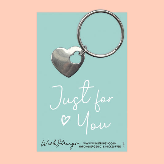 JUST FOR YOU - Heart Keyring - J107