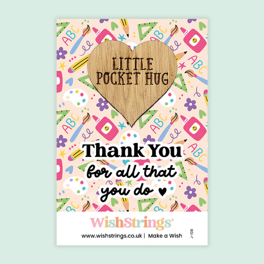 Thank You, for all you do - Oak Pocket Hug Token | J108