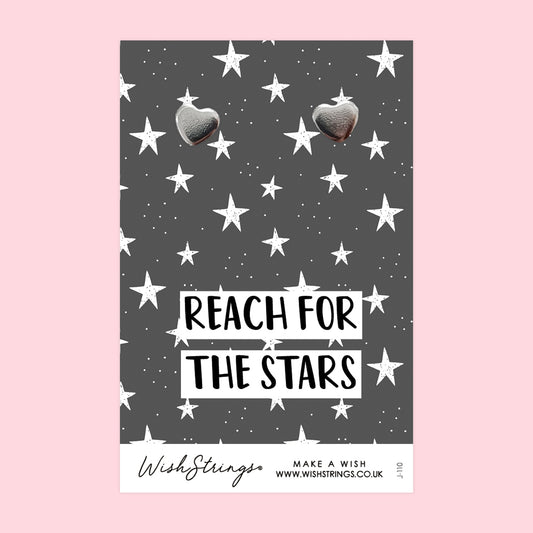REACH FOR THE STARS - Heart Stud Earrings | J110