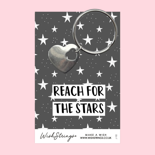 REACH FOR THE STARS - Heart Keyring - J110