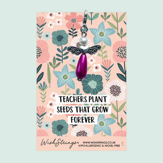 TEACHERS PLANT SEEDS - Wish Angels, Clip on Keepsake | J111