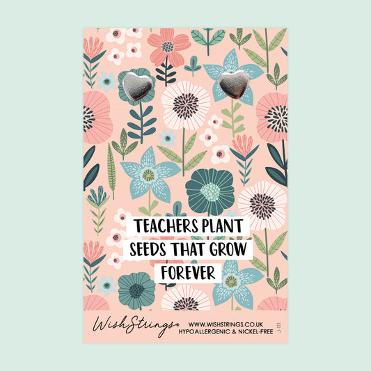 TEACHERS PLANT SEEDS - Heart Stud Earrings | J111