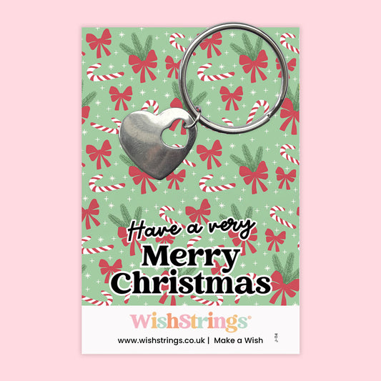 Have a Very Merry Christmas - Heart Keyring - J114 NEW
