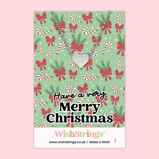 Have a Very Merry Christmas - Heart Necklace - J114 NEW