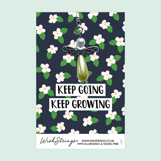 KEEP GOING, KEEP GROWING - Wish Angels, Clip on Keepsake | J117
