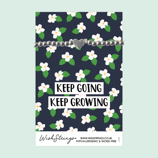 KEEP GOING, KEEP GROWING - Heart Beaded Bracelet - J117