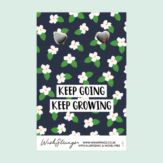 KEEP GOING, KEEP GROWING - Heart Stud Earrings | J117
