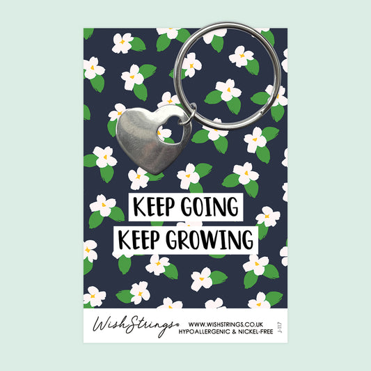 KEEP GOING, KEEP GROWING - Heart Keyring - J117
