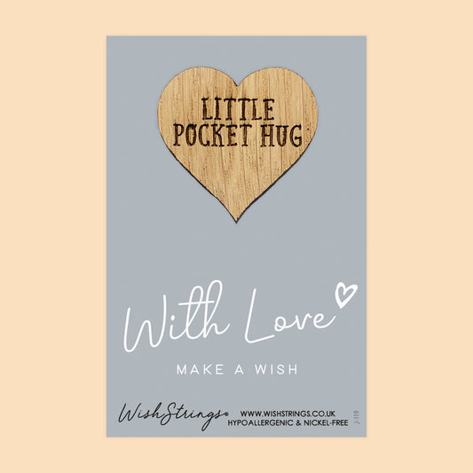 WITH LOVE, MAKE A WISH - Oak Pocket Hug Token | J119