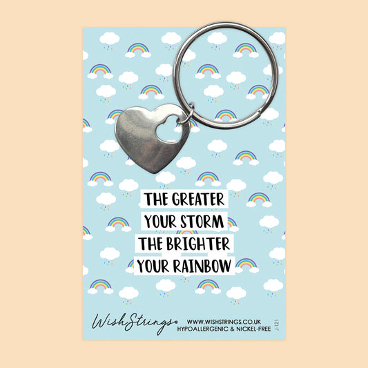 GREATER YOUR STORM - Heart Keyring - J121A