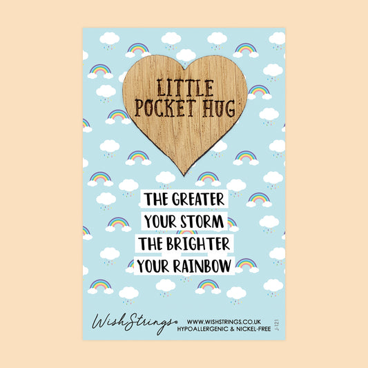 GREATER YOUR STORM - Oak Pocket Hug Token | J121A