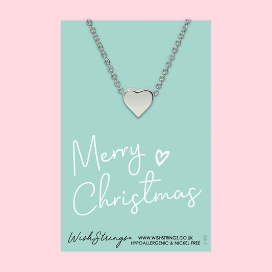 MERRY CHRISTMAS - Heart Necklace - J123