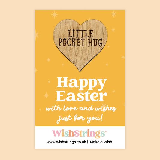Happy Easter - Oak Pocket Hug Token | J124