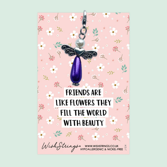 FRIENDS ARE LIKE FLOWERS - Wish Angels, Clip on Keepsake | J124A