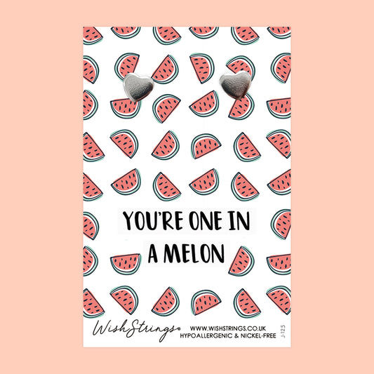 ONE IN A MELON - Heart Stud Earrings | J125
