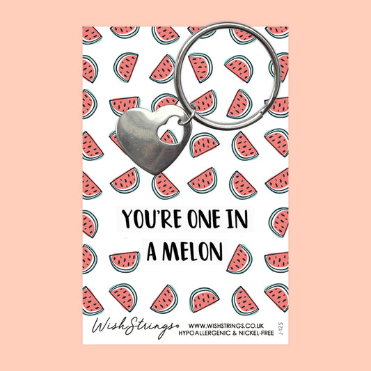ONE IN A MELON - Heart Keyring - J125