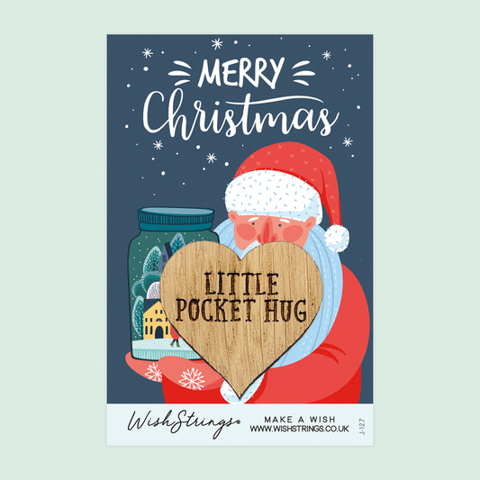 CHRISTMAS SANTA - Oak Pocket Hug Token (J127)