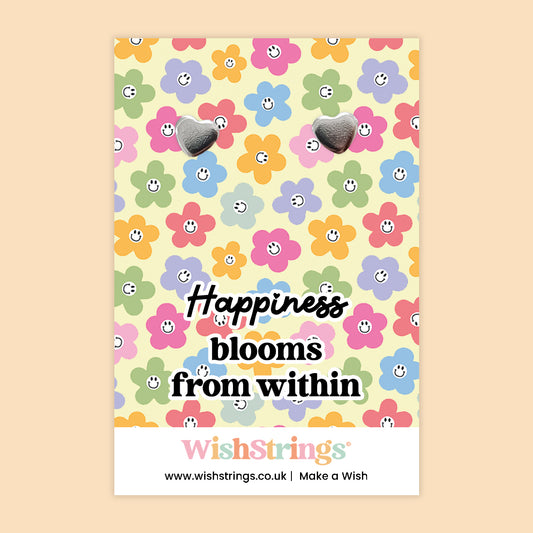 Happiness Blooms From Within - Heart Stud Earrings | J130