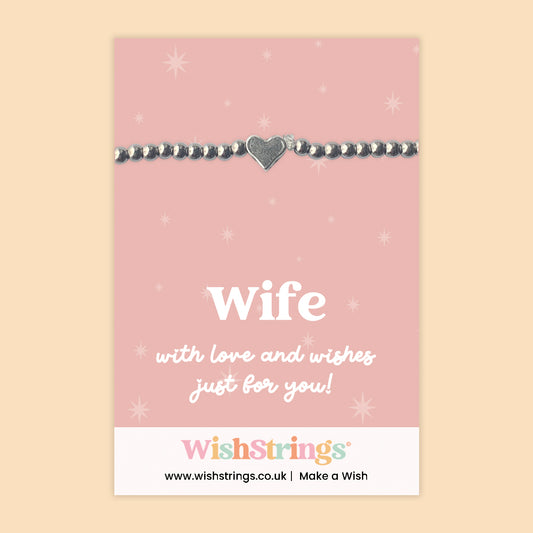 Wife - Heart Beaded Bracelet - J131