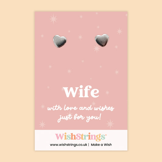 Wife - Heart Stud Earrings | J131