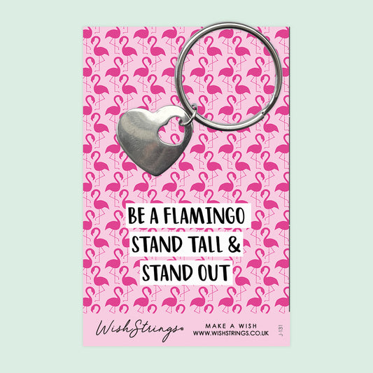 BE A FLAMINGO - HEART KEYRING - J131