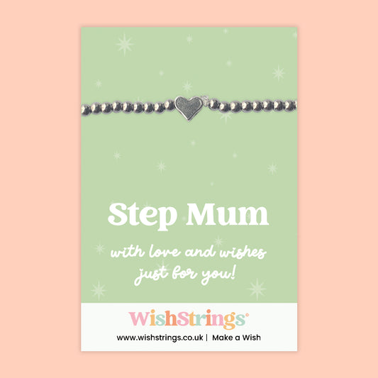Step Mum - Heart Beaded Bracelet - J133