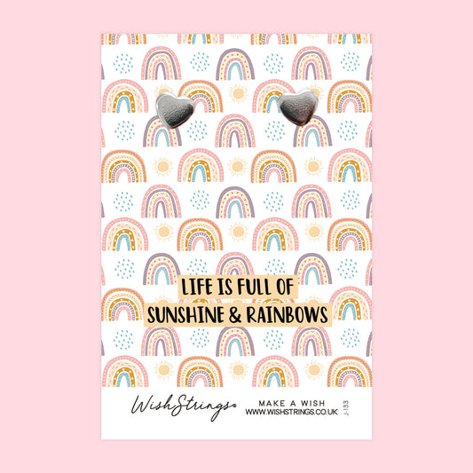 SUNSHINE & RAINBOWS - Heart Stud Earrings | J133