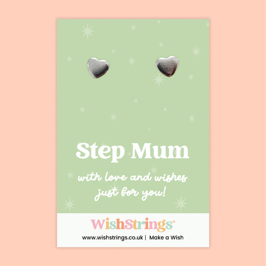 Step Mum - Heart Stud Earrings | J133