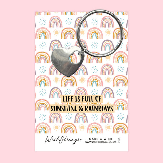 SUNSHINE & RAINBOWS- Heart Keyring - J133