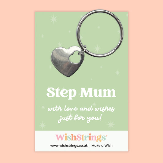 Step Mum - Heart Keyring - J133