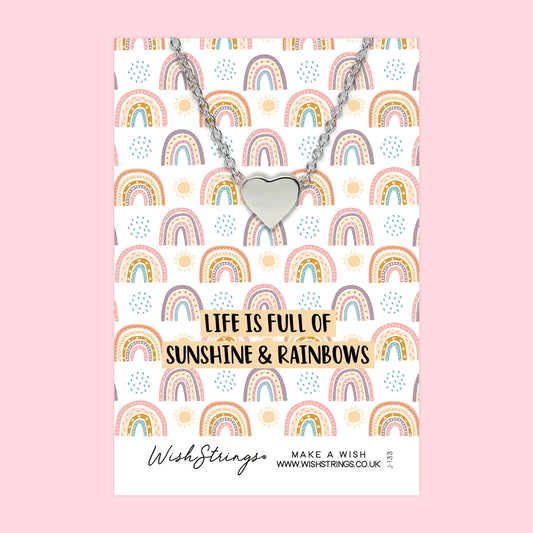 SUNSHINE & RAINBOWS - Heart Necklace - J133