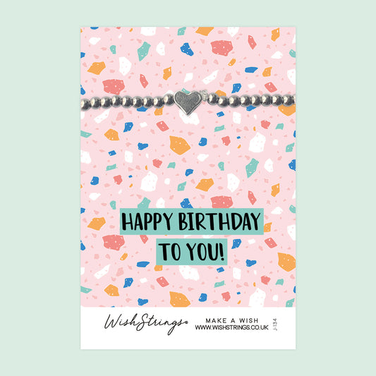 HAPPY BIRTHDAY - Heart Beaded Bracelet - J134