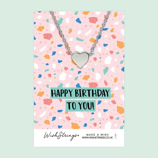 HAPPY BIRTHDAY - Heart Necklace - J134