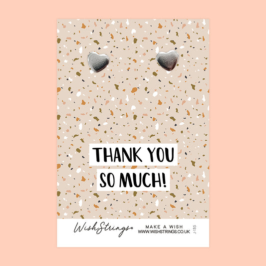 THANK YOU - Heart Stud Earrings | J135