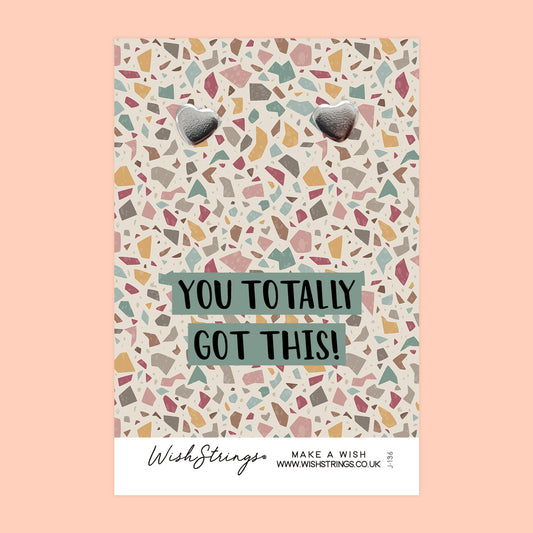 YOU GOT THIS - Heart Stud Earrings | J136