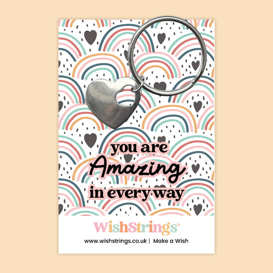 AMAZING IN EVERY WAY - Heart Keyring - J137