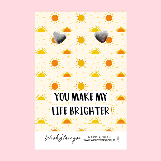 LIFE BRIGHTER - Heart Stud Earrings | J138