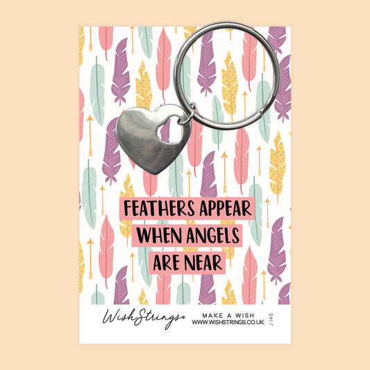 ANGELS ARE NEAR - HEART KEYRING - J140